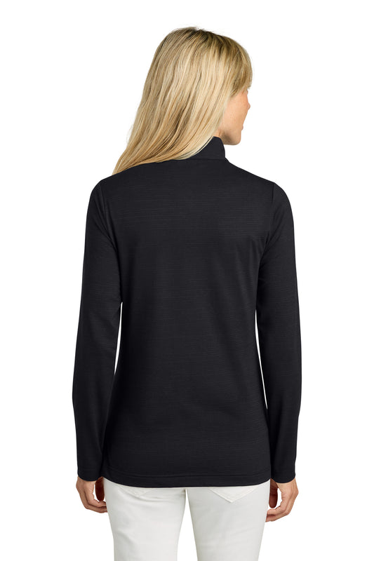 TravisMathew Women's Crestview 1/4-Zip in Black, back on model