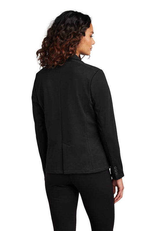 Mercer+Mettle Women’s Relaxed Knit Blazer in Deep Black, back on model