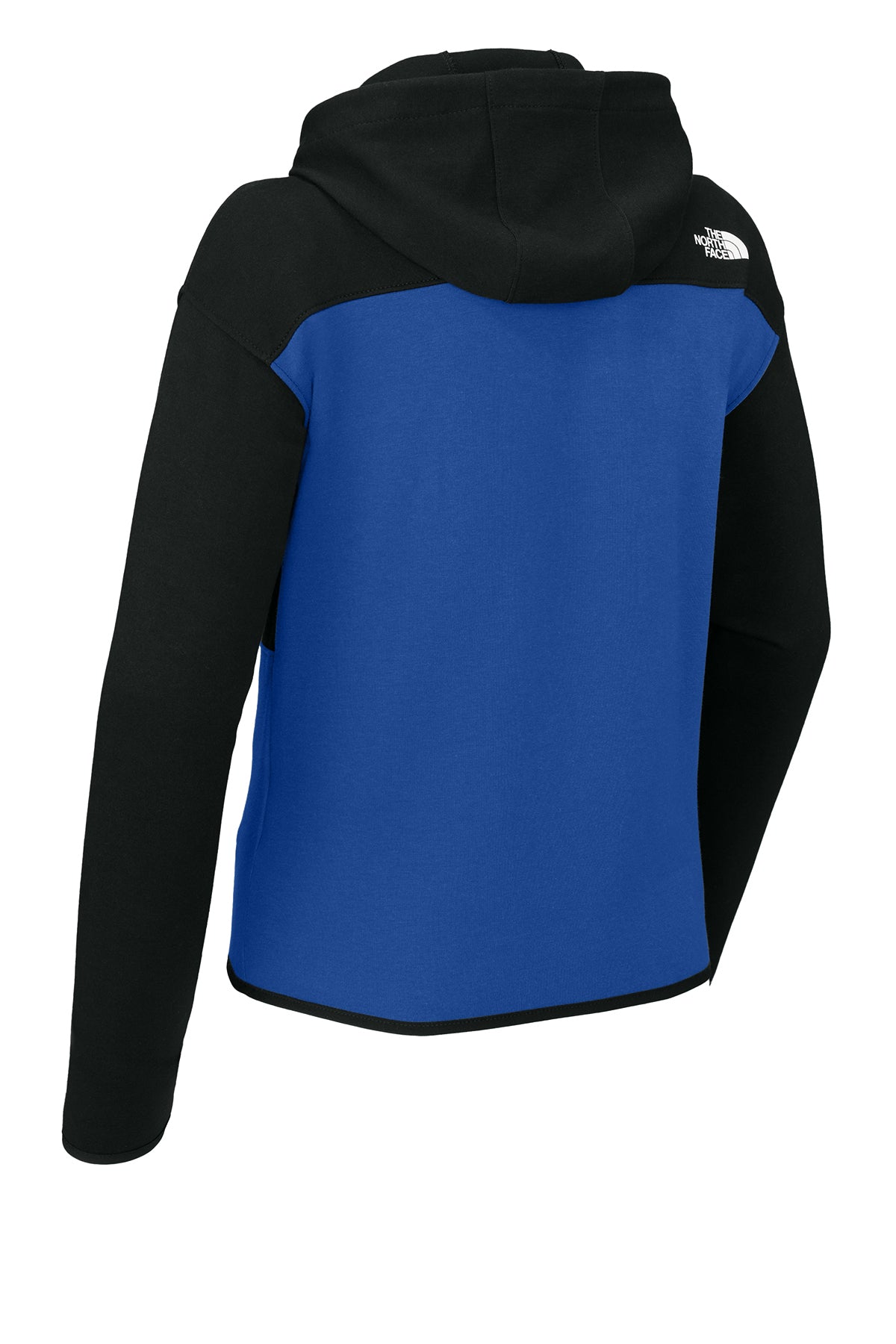 The North Face Women's Double-Knit Full-Zip Hoodie in TNF Blue/ TNF Black, back flat