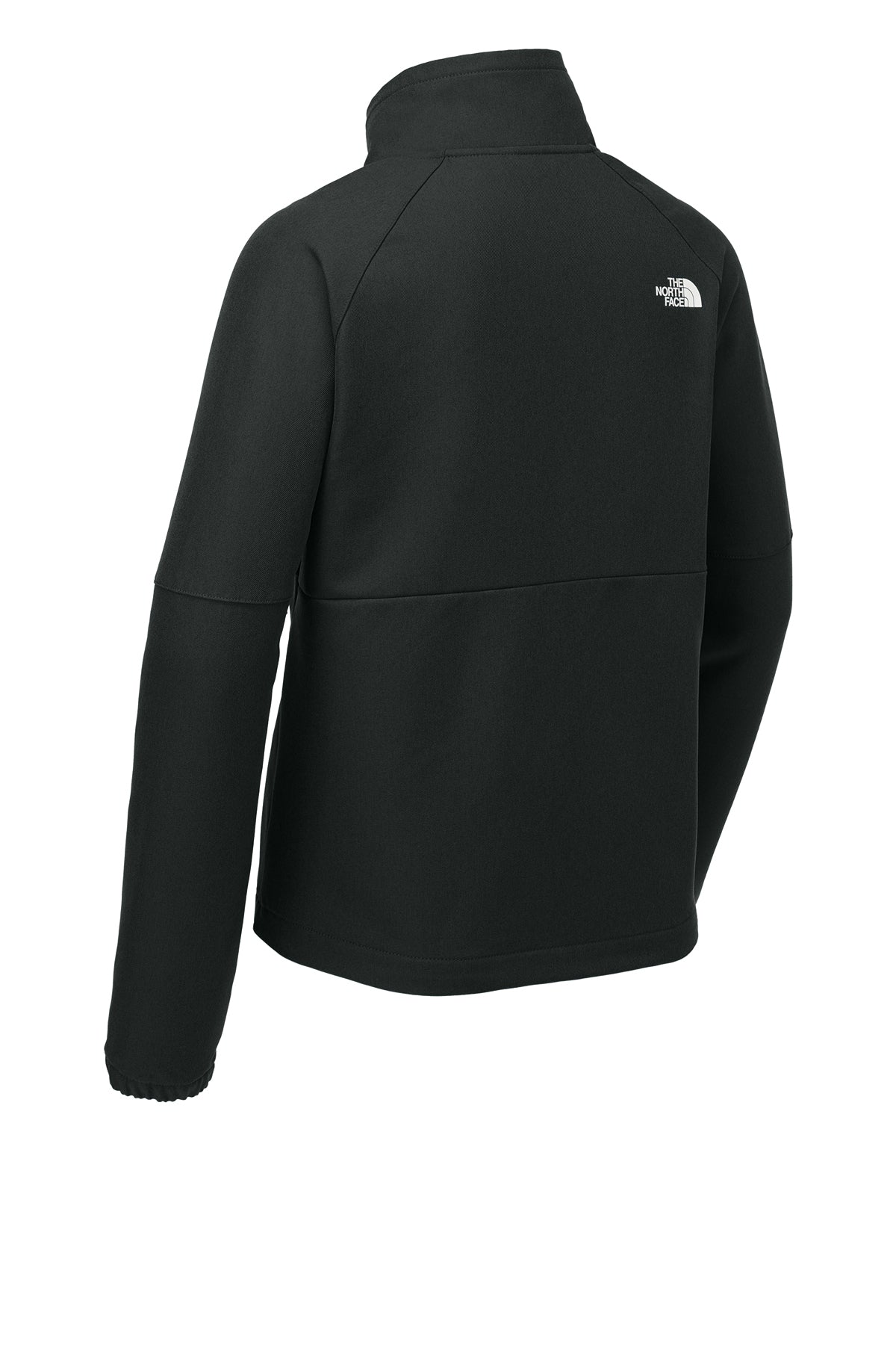 The North Face Women’s Barr Lake Soft Shell Jacket in TNF Black Heather, back flat