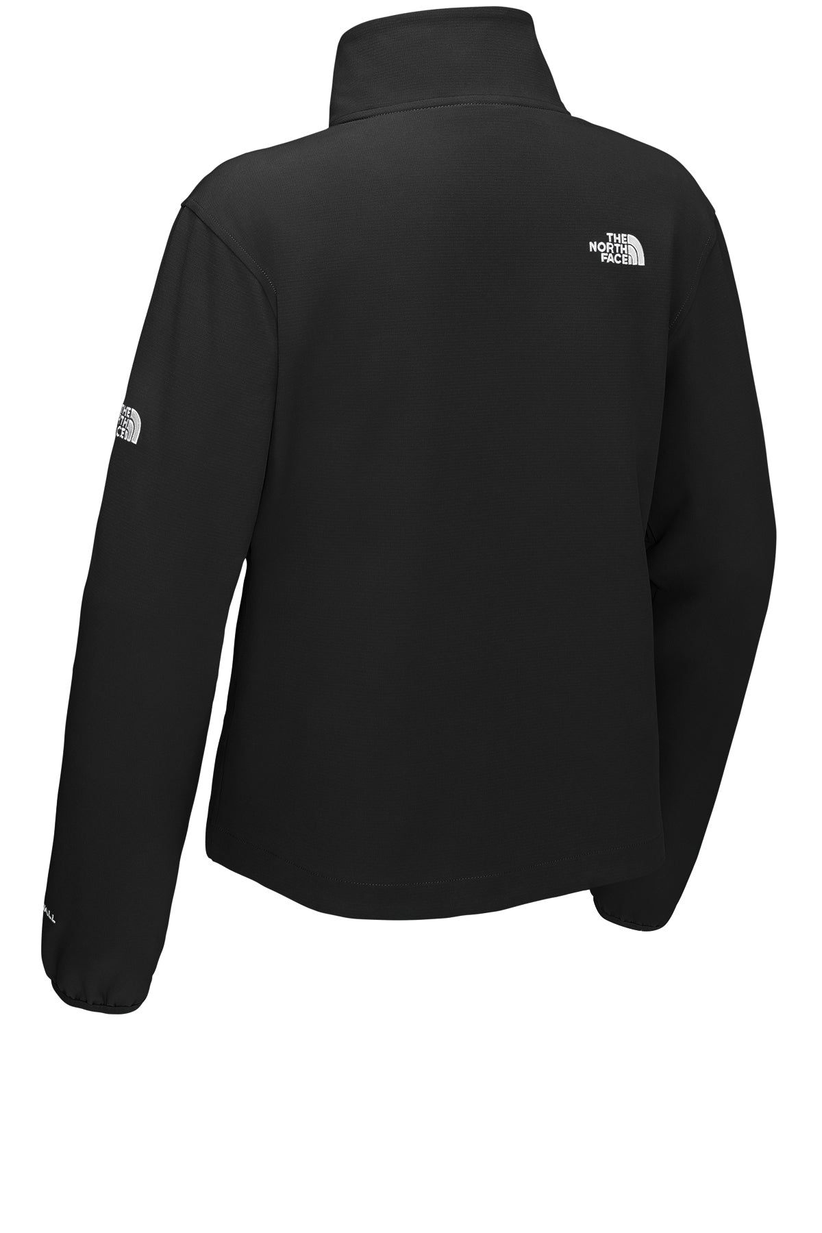 The North Face Women’s Edge Stretch Soft Shell Jacket in TNF Black, back flat