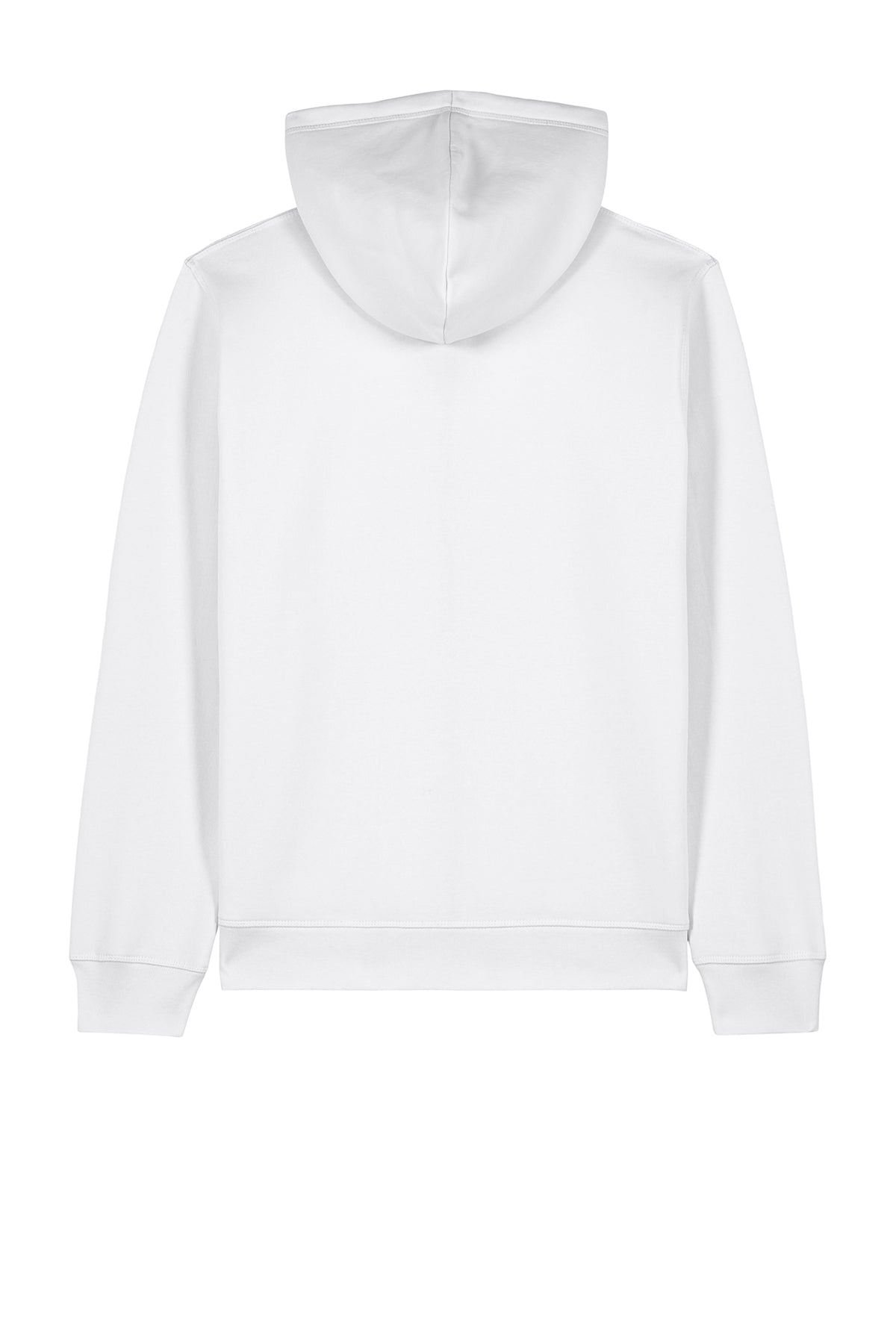 Stanley/Stella Unisex Mixer Full-Zip Hooded Sweatshirt in White, back flat