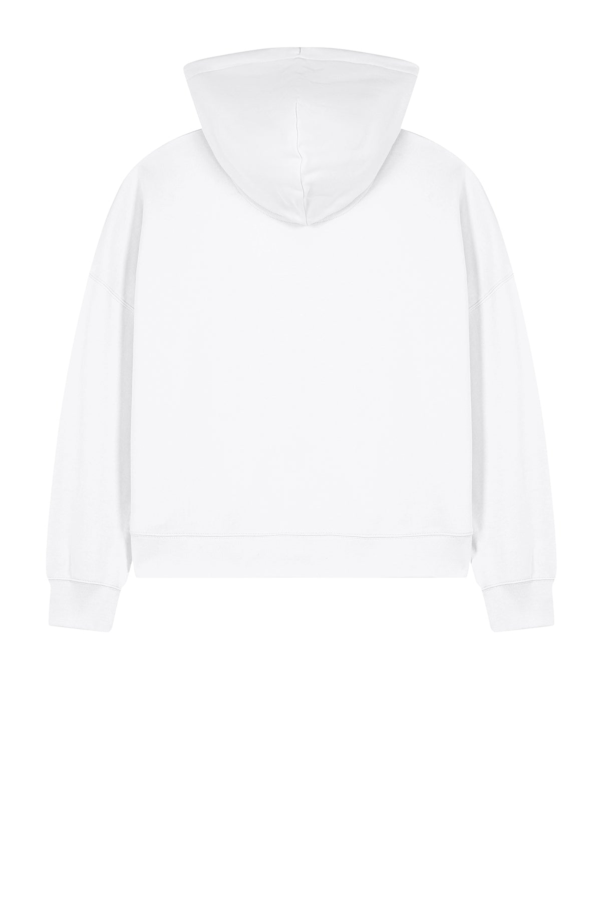 Stanley/Stella Women’s Stella Ida Full-Zip Hooded Sweatshirt in White, back flat