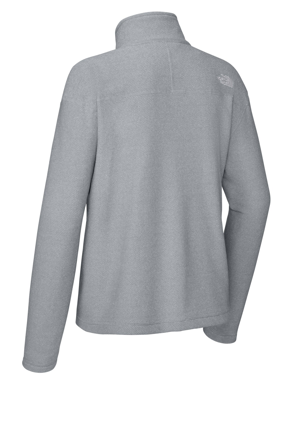 The North Face Women’s Textured Pine Grove 1/2-Zip in TNF Light Grey Heather, back flat