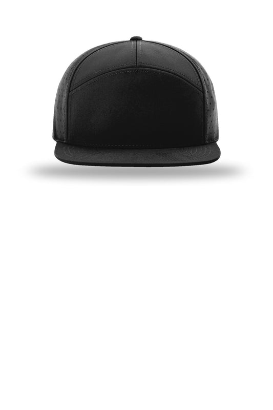 Richardson Cannon 7-Panel Flatbill - Black - flat front