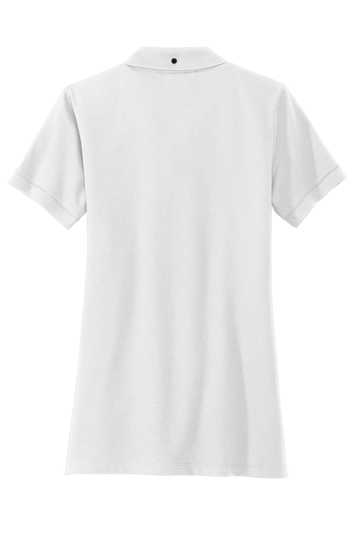 Mercer+Mettle Women’s Stretch Heavyweight Pique Polo in White, back flat