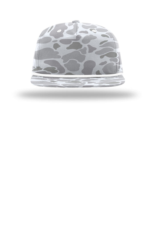 Richardson Printed Umpqua Gramps Cap - Blizzard Duck Camo/ White - flat front