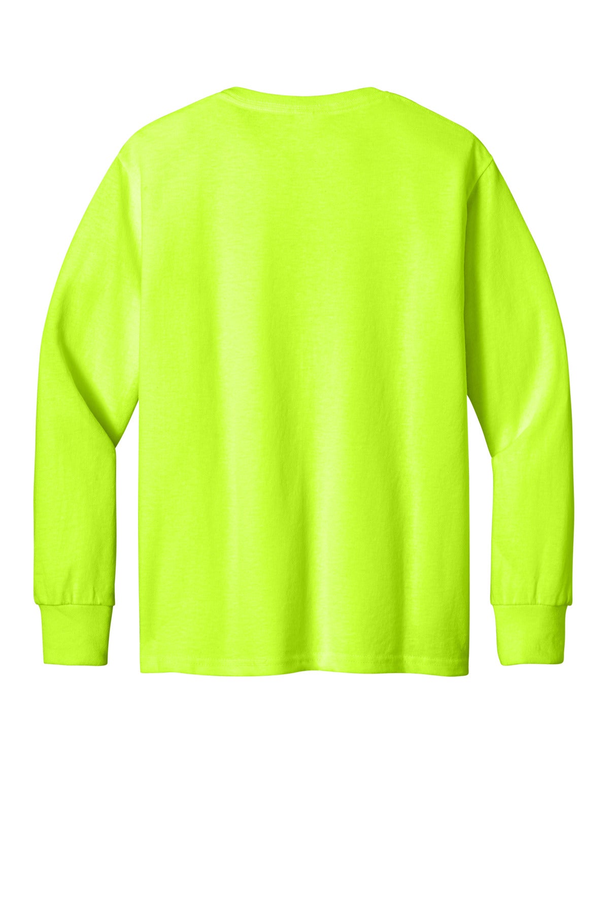 Jerzees Youth Dri-Power 50/50 Cotton/Poly Long Sleeve - Safety Green - flat back