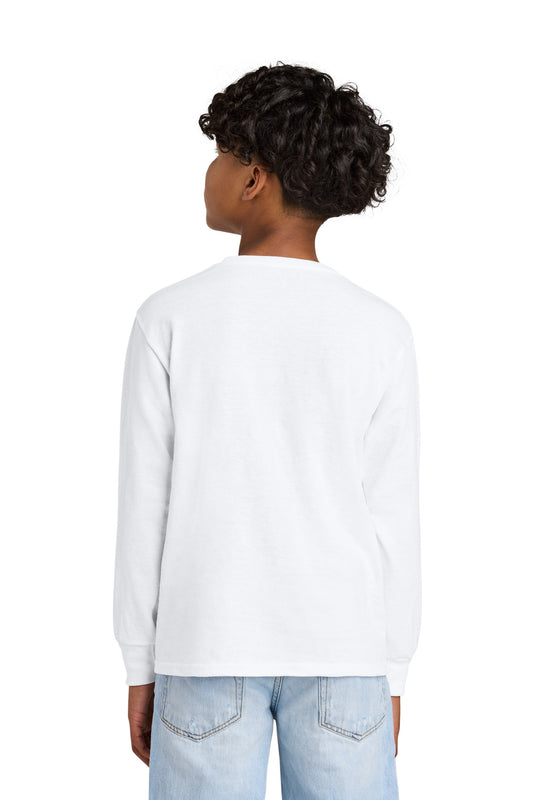 Jerzees Youth Dri-Power 50/50 Cotton/Poly Long Sleeve - White - back
