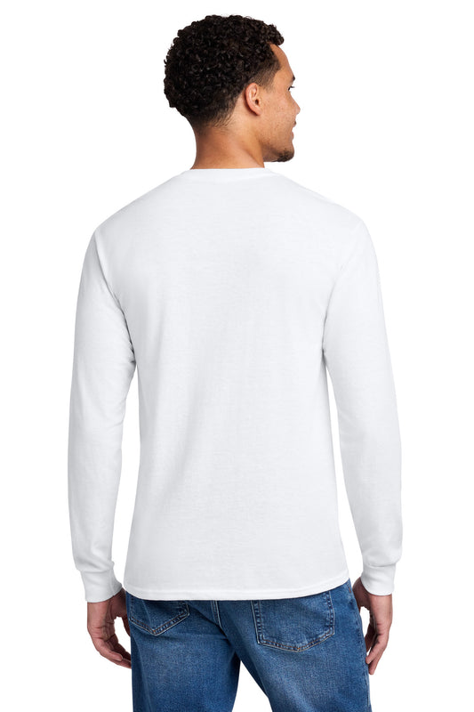 Jerzees Dri-Power 50/50 Cotton/Poly Long Sleeve T-Shirt - White - back