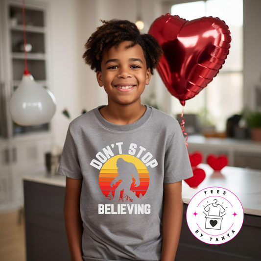 Youth Bigfoot Don’t Stop Believing Shirt