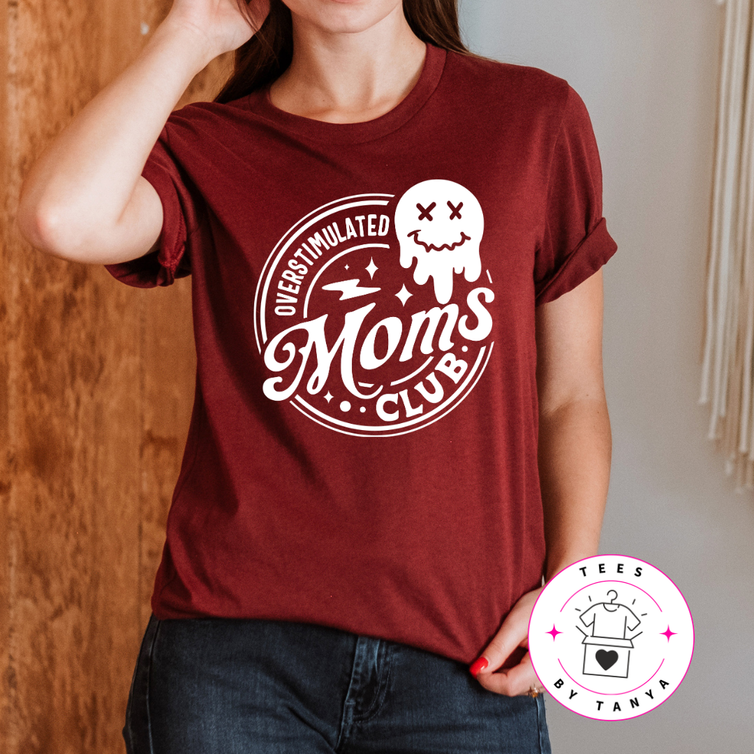 Overstimulated Mom’s Club Ghost Emoji Shirt