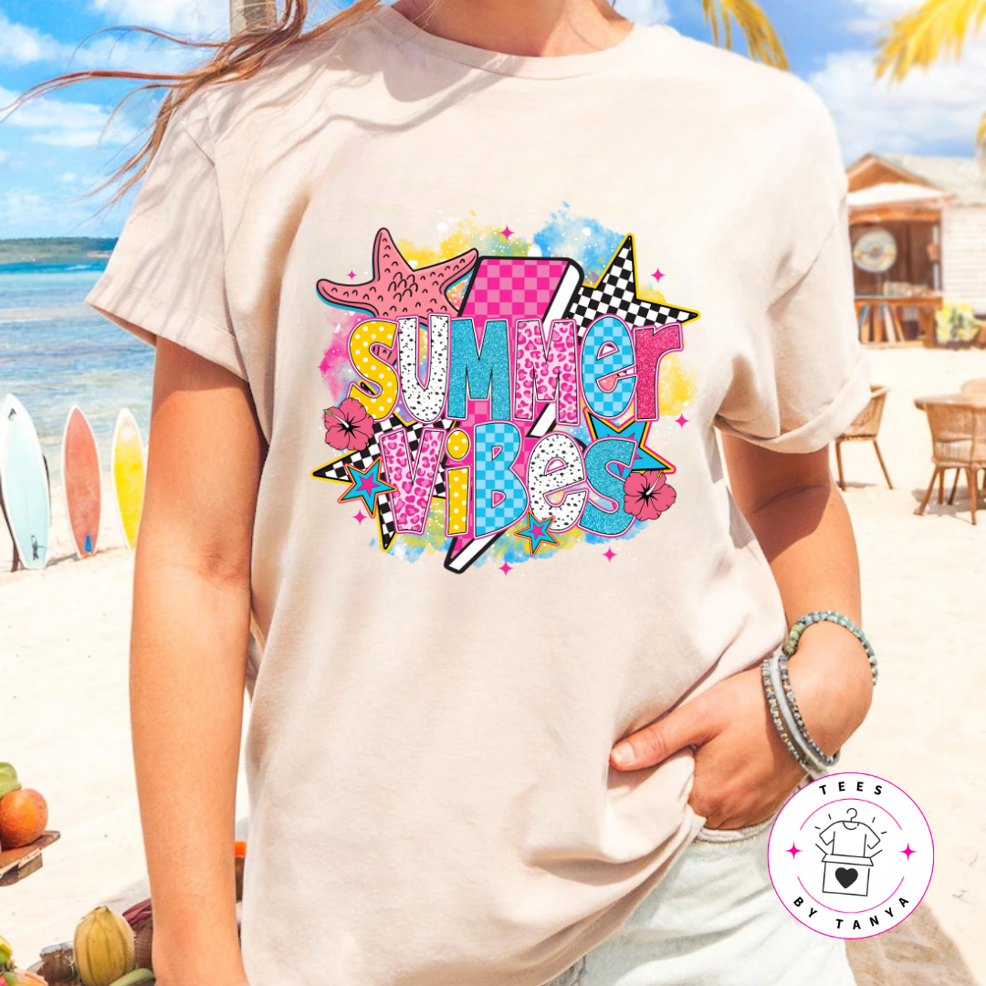Summer Vibes Shirt | Unisex Colorful Summer Graphic Tee