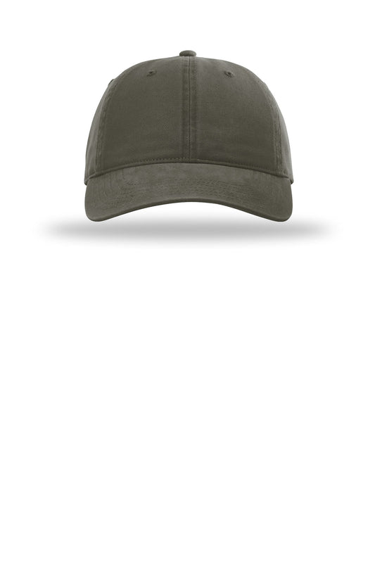Richardson Peached Cotton Twill - Army Green - flat front