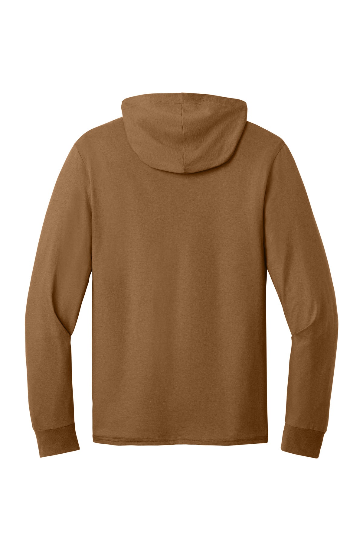 Jerzees Classics Unisex Cotton Long Sleeve Hooded T-Shirt - Golden Pecan - flat back