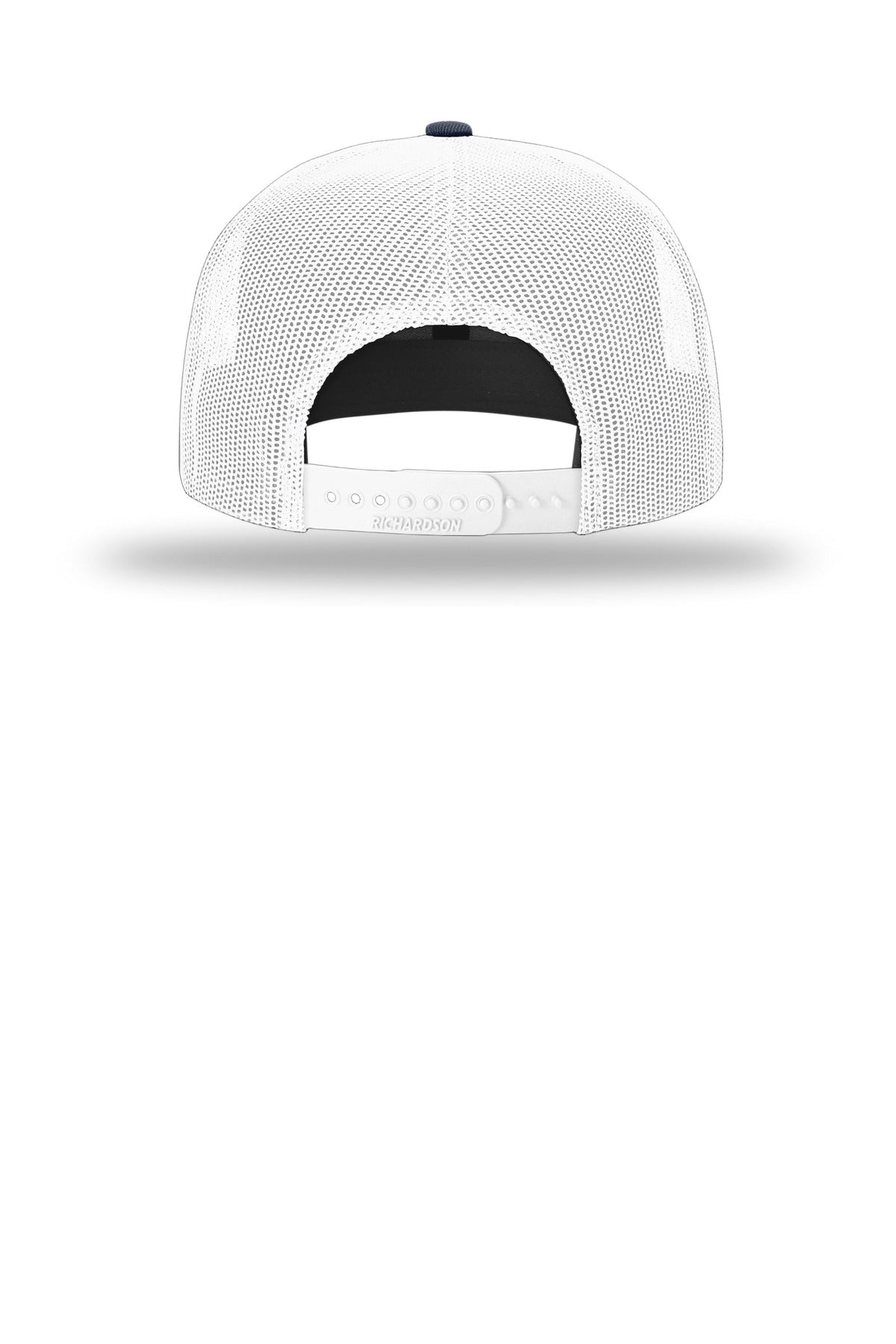 Richardson Acrylic-Wool Blend Flatbill Trucker - Navy/ White - flat back