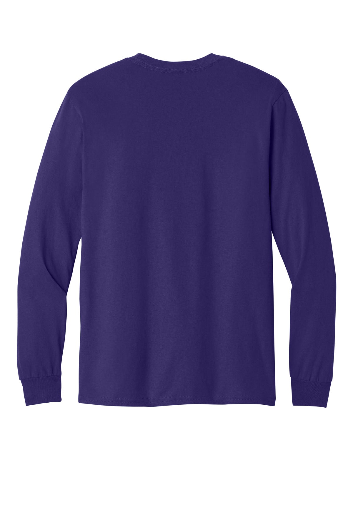 Gildan Heavy Cotton 100% Cotton Long Sleeve T-Shirt - Purple - flat back