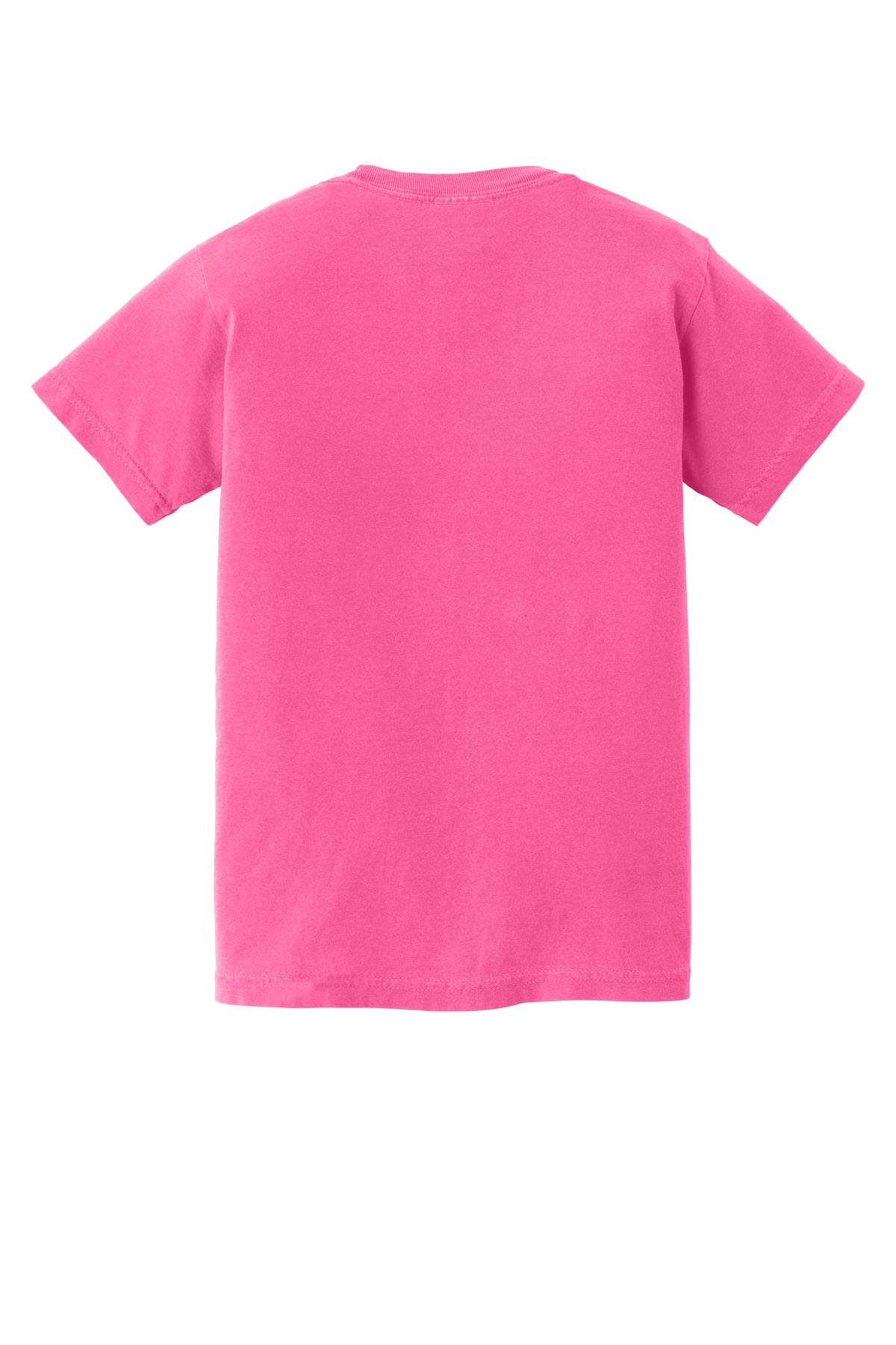 COMFORT COLORS Youth Heavyweight Ring Spun Tee - Neon Pink - flat back