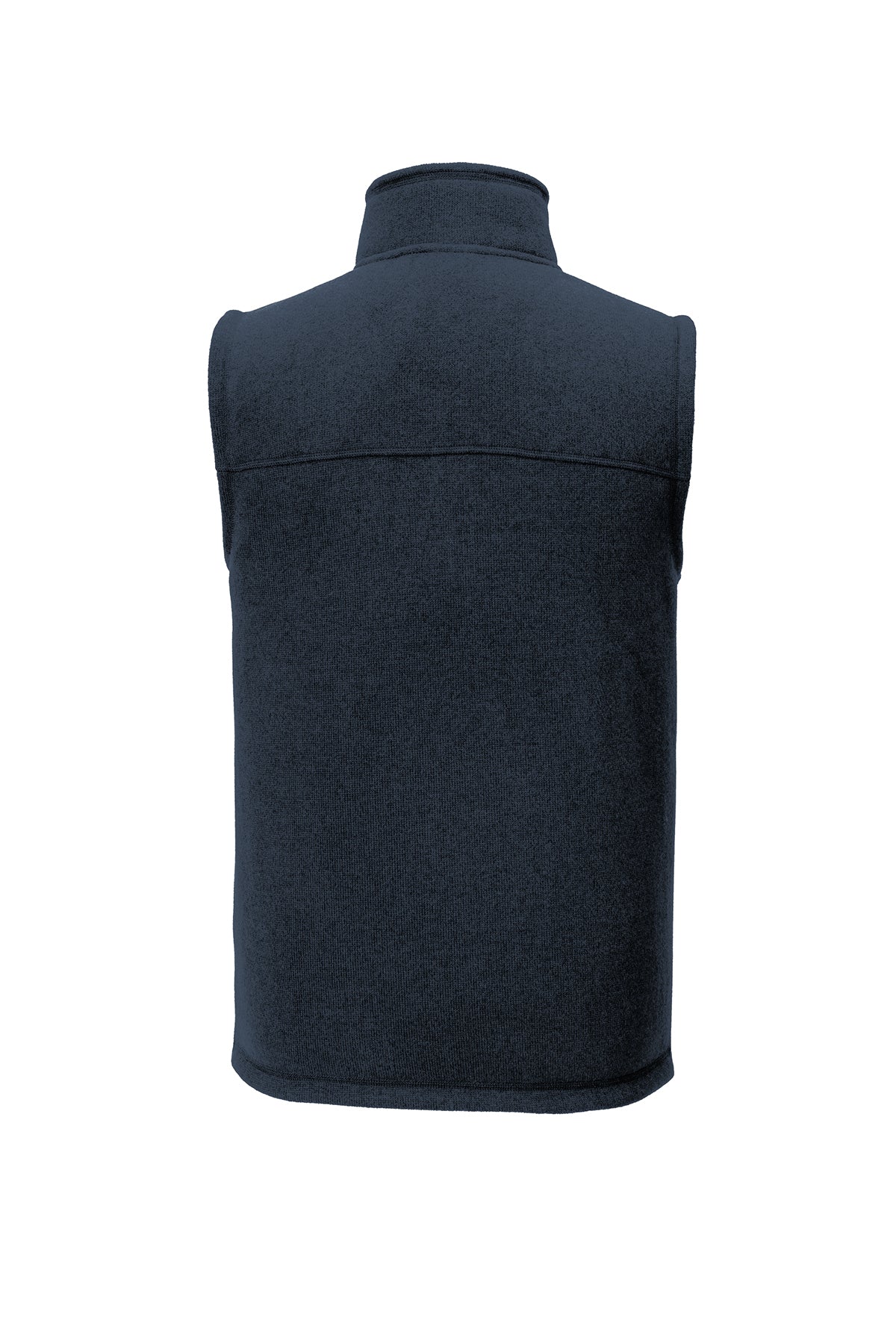 The North Face Sweater Fleece Vest in Urban Navy Heather, back flat