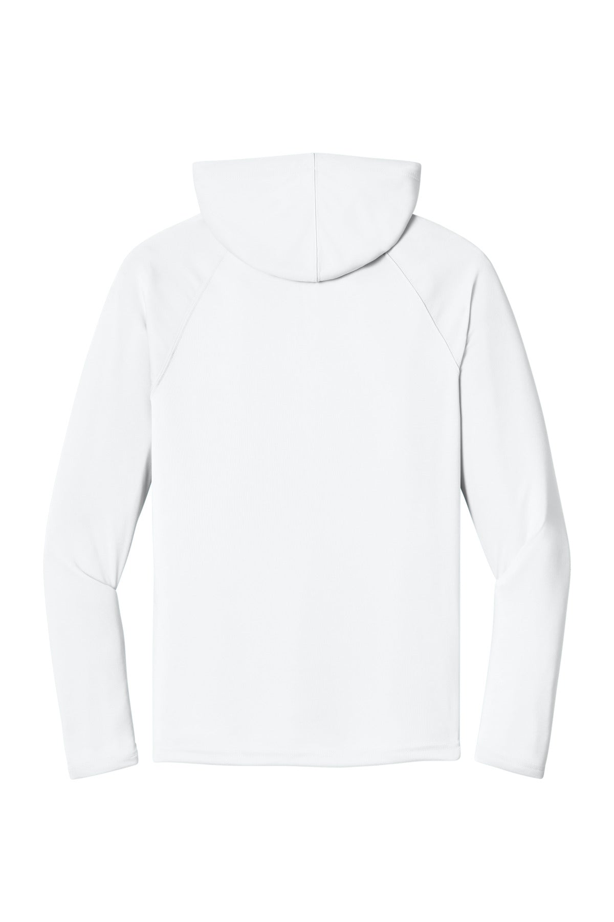 A4 Cooling Performance Long Sleeve Hooded Tee - White - flat back