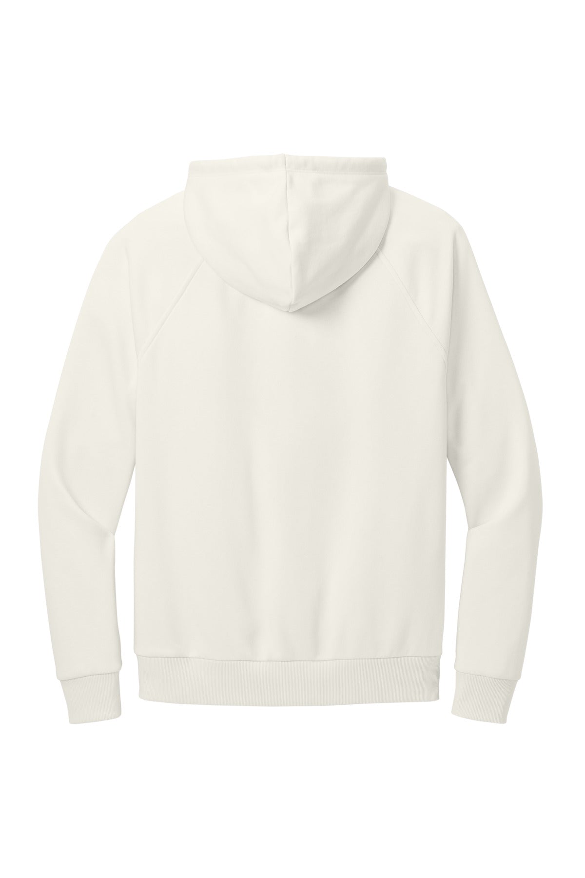 Allmade Unisex Organic CVC Fleece Pullover Hoodie - White Sand - flat back