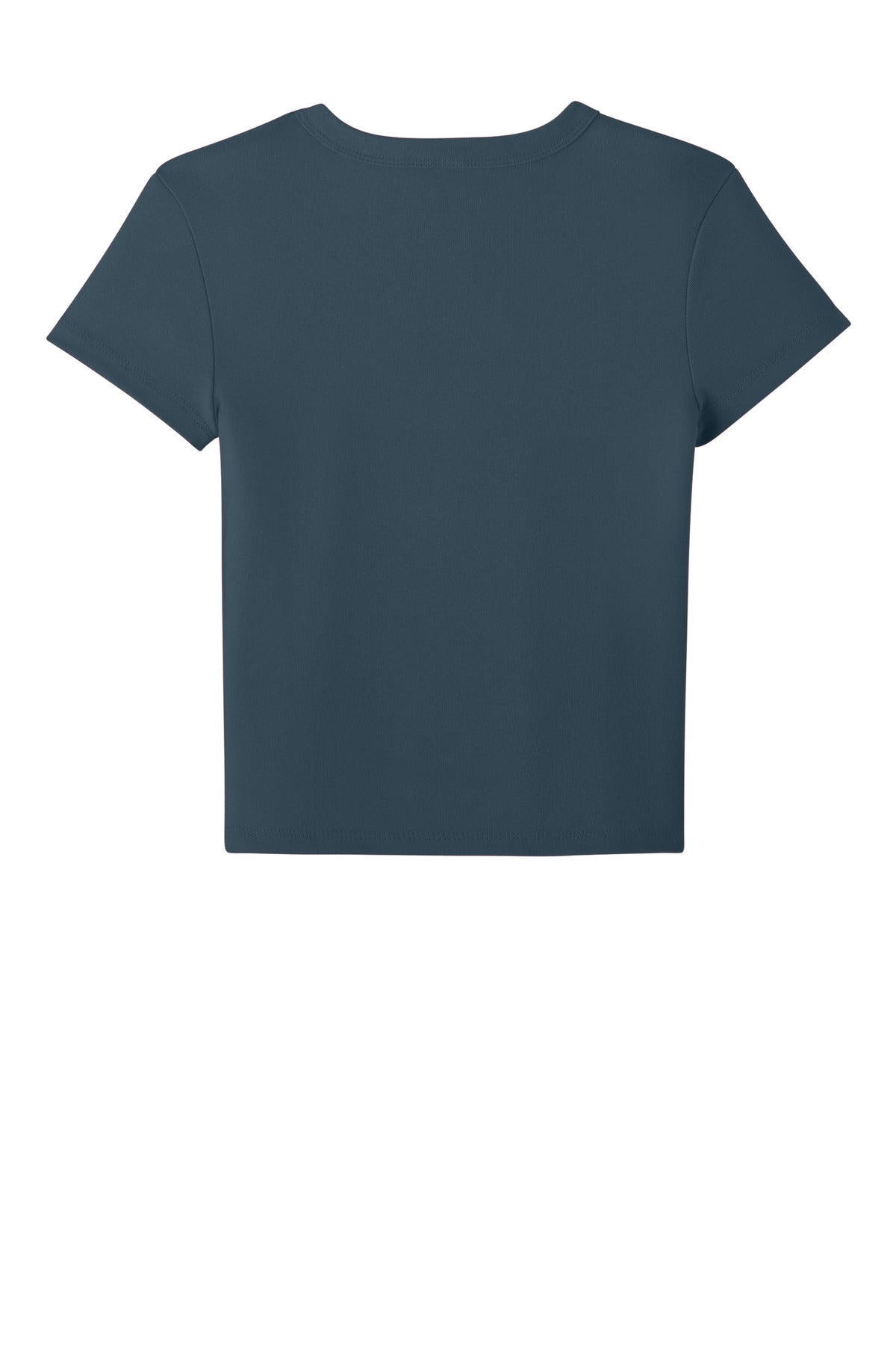 BELLA+CANVAS Women's Micro Rib Baby Tee - Solid Vintage Navy Blend - flat back