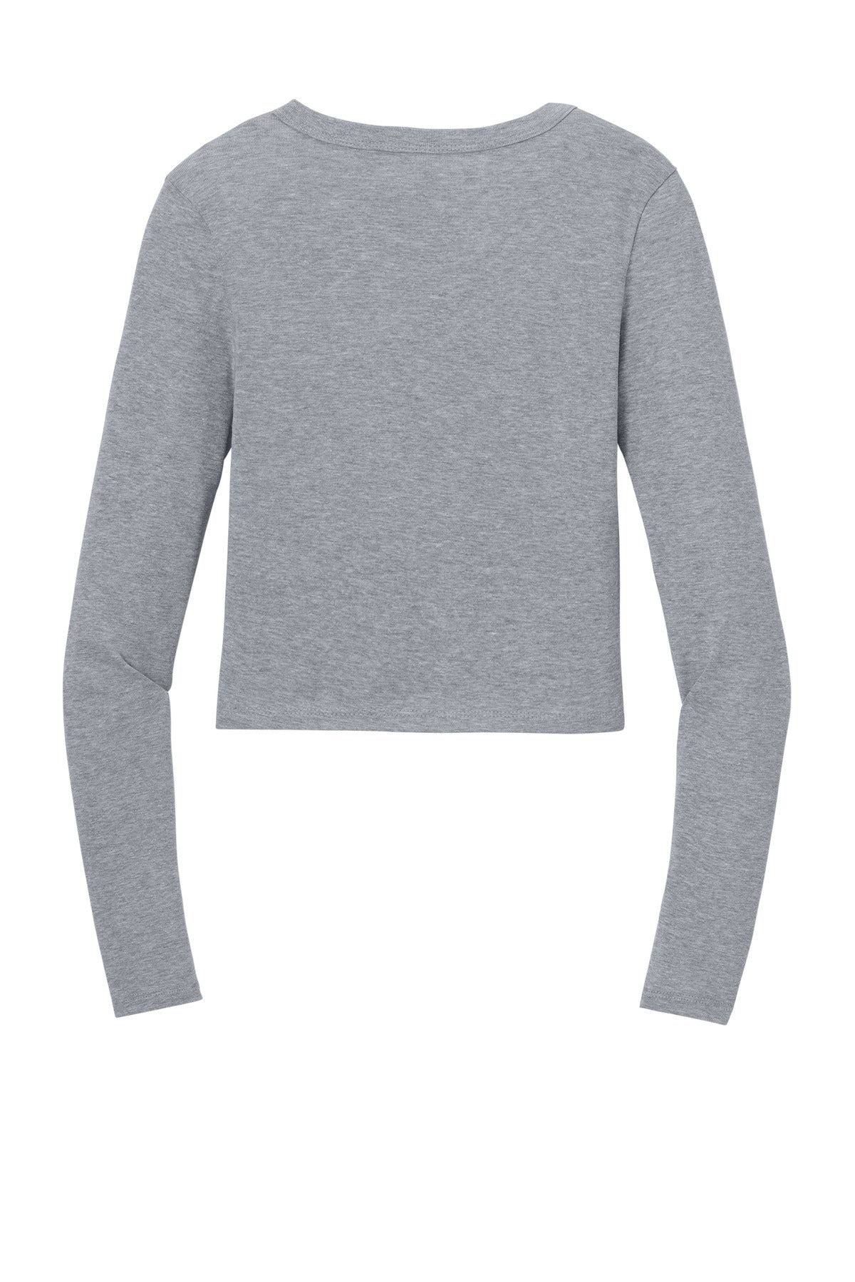 BELLA+CANVAS Women's Micro Rib Long Sleeve Baby Tee - Athletic Heather - flat back