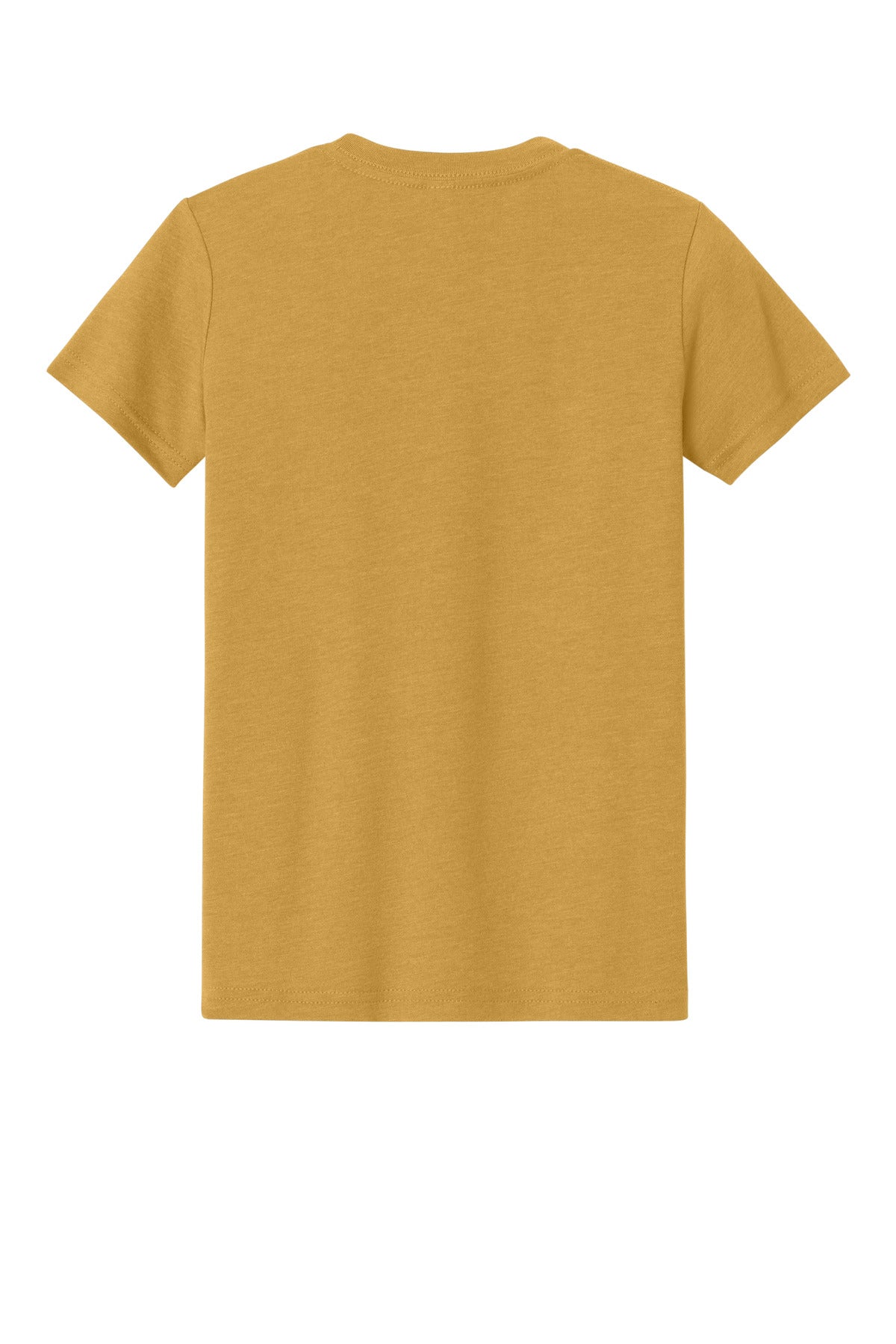BELLA+CANVAS Youth Heather CVC Tee - Heather Mustard - flat back
