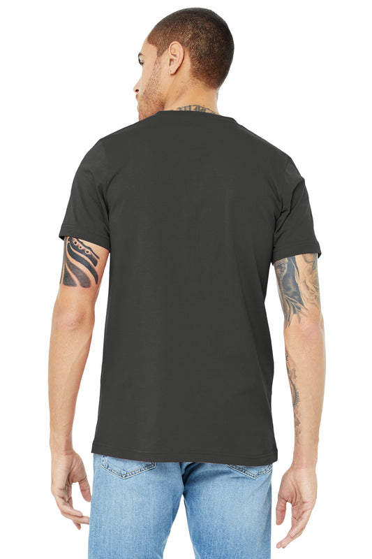 BELLA+CANVAS Unisex Jersey Short Sleeve V-Neck Tee - Asphalt - back