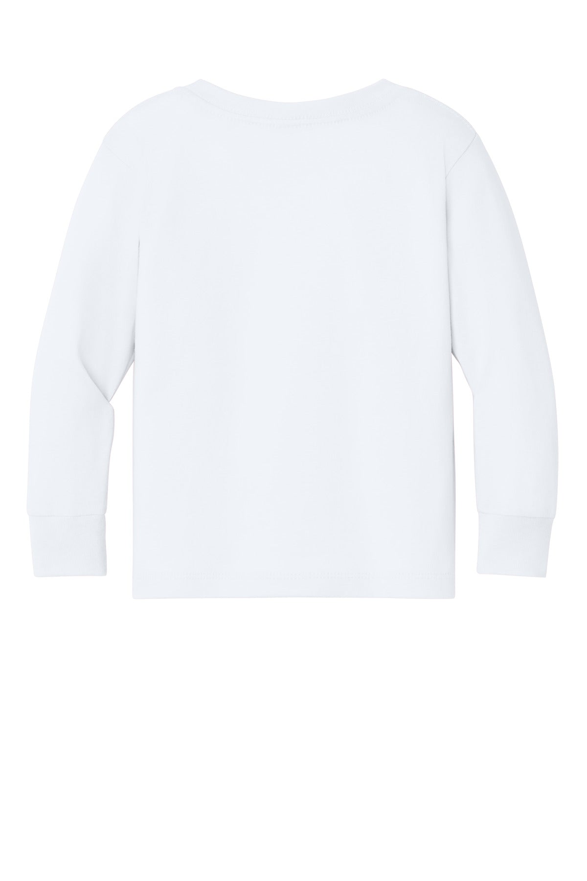 BELLA+CANVAS Toddler Jersey Long Sleeve Tee - White - flat back