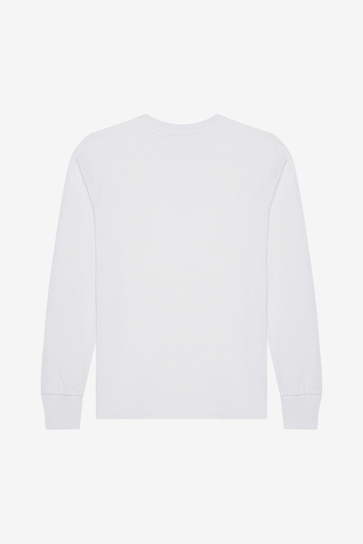 BELLA+CANVAS Youth Heather CVC Long Sleeve Tee - Solid White Blend - flat back