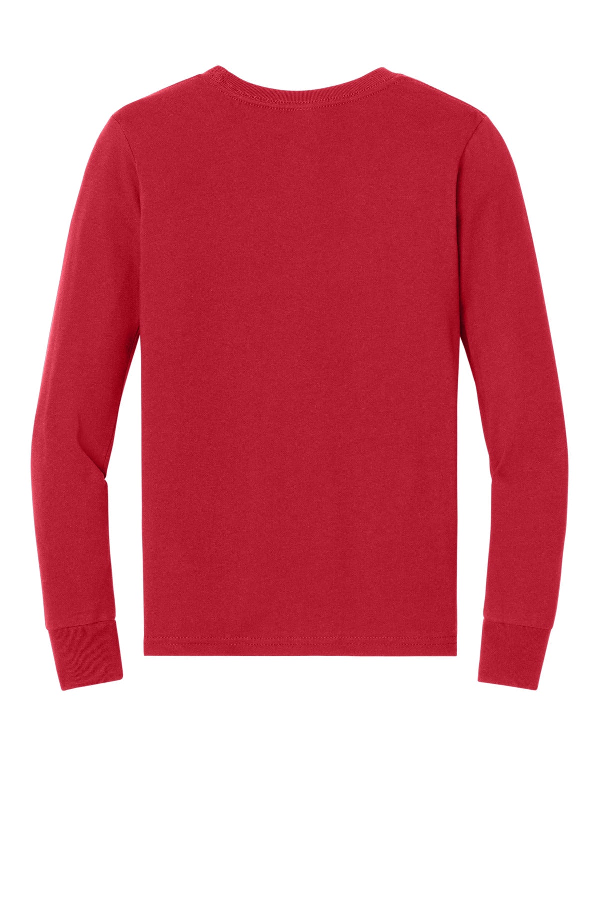 BELLA+CANVAS Youth Jersey Long Sleeve Tee - Red - flat back