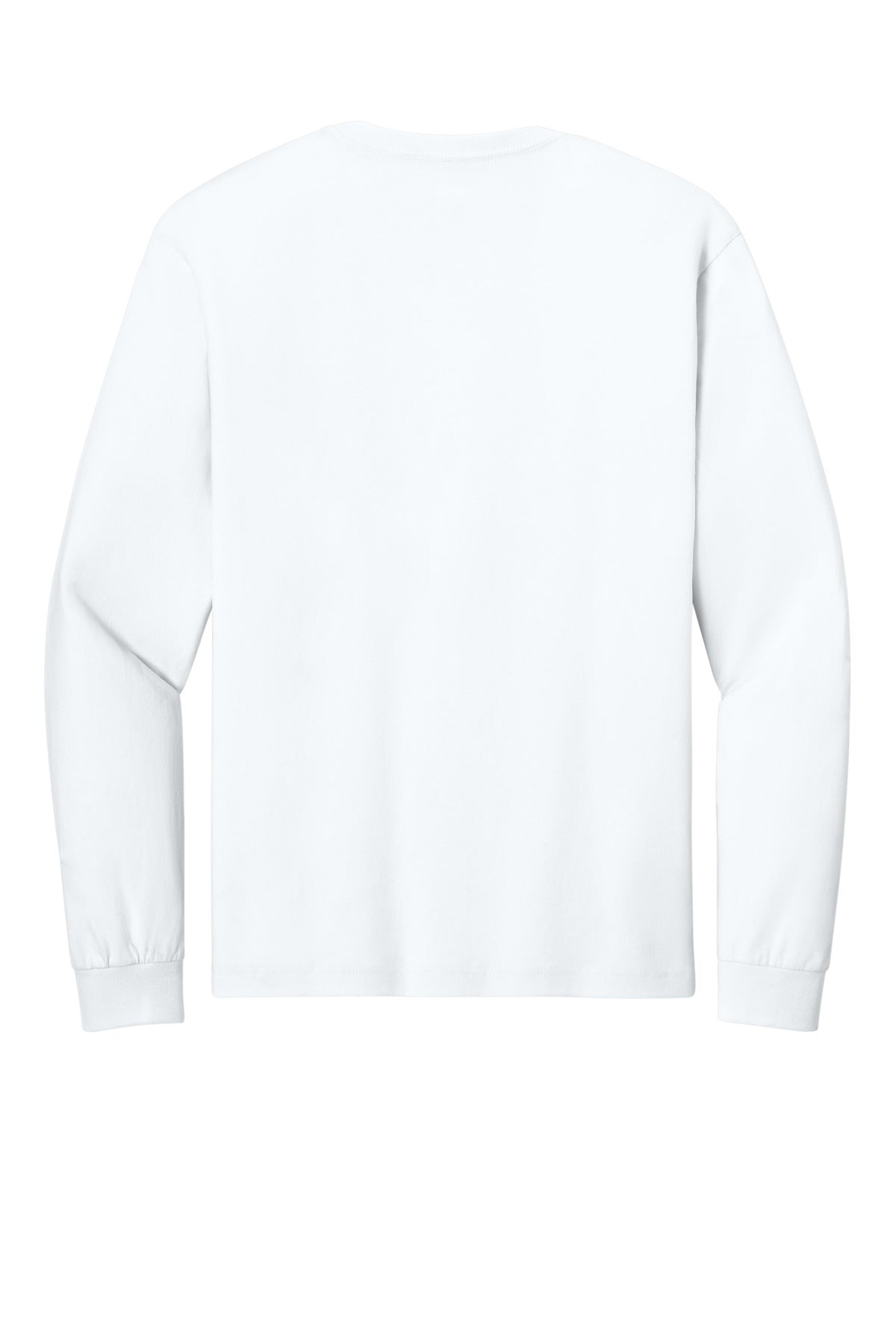 BELLA+CANVAS Unisex 6-Ounce Heavyweight Long Sleeve Tee - White - flat back