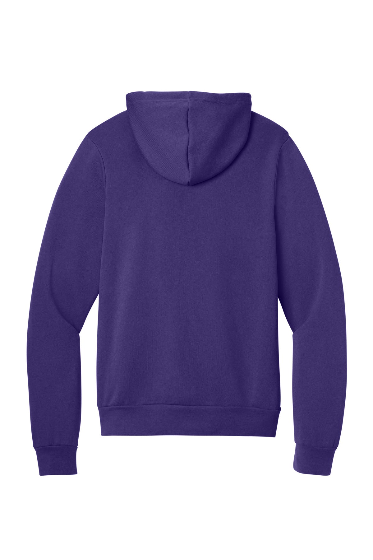 BELLA+CANVAS Unisex Sponge Fleece Pullover Hoodie - Team Purple - flat back