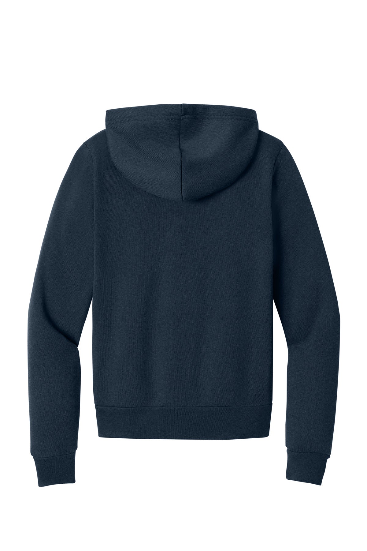 BELLA+CANVAS Youth Sponge Fleece Full-Zip Hooded Sweatshirt - Navy - flat back