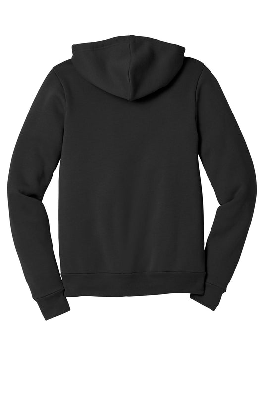 BELLA+CANVAS Unisex Sponge Fleece Full-Zip Hoodie - Black - flat back