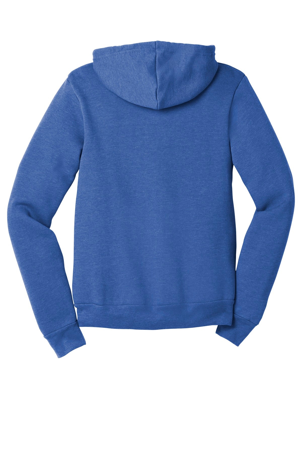 BELLA+CANVAS Unisex Sponge Fleece Full-Zip Hoodie - Heather True Royal - flat back