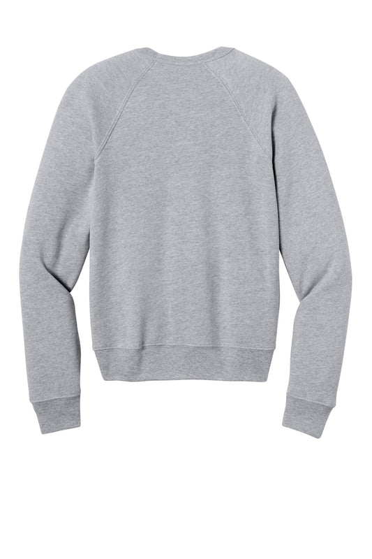 BELLA+CANVAS Youth Sponge Fleece Raglan Sweatshirt - Athletic Heather - flat back