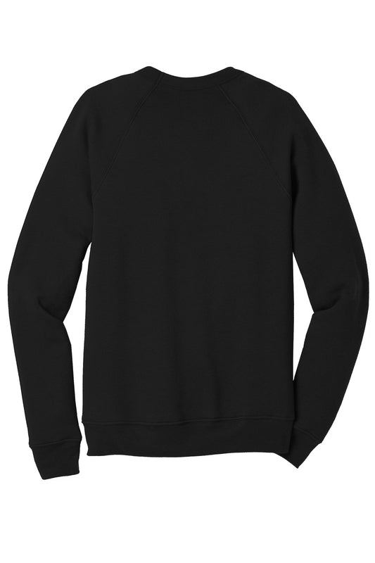 BELLA+CANVAS Unisex Sponge Fleece Raglan Sweatshirt - Black - flat back