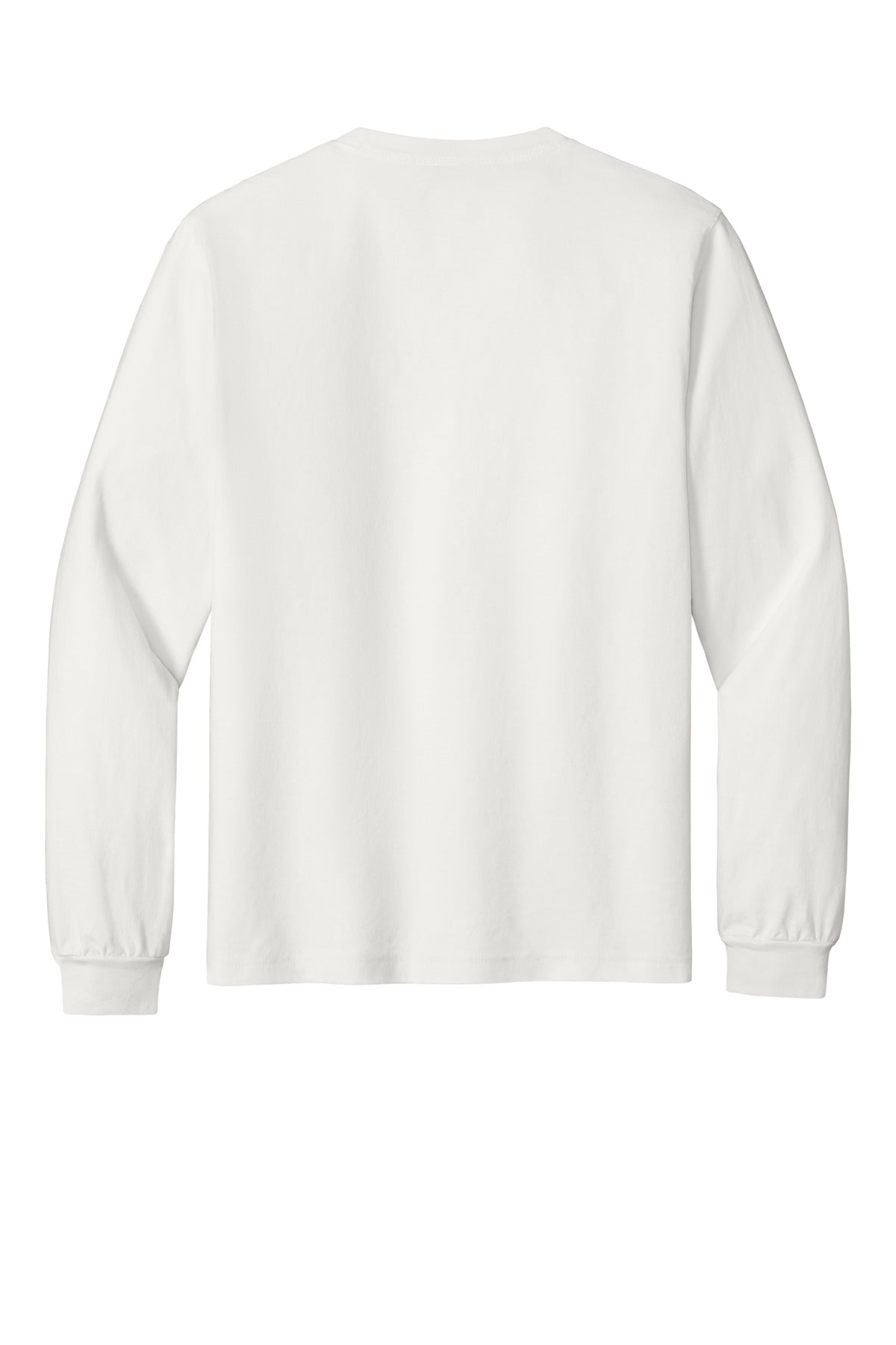 BELLA+CANVAS Unisex Heavyweight Garment-Dyed Long Sleeve Tee - Vintage White - flat back