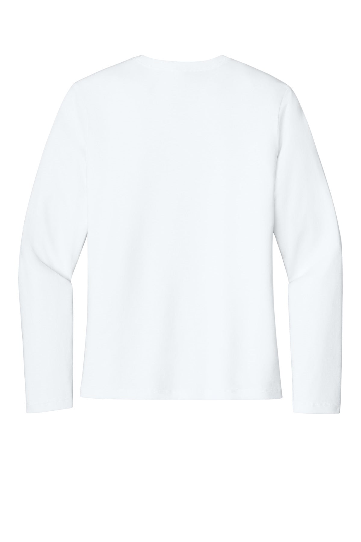 BELLA+CANVAS Women's Jersey Long Sleeve Tee - White - flat back
