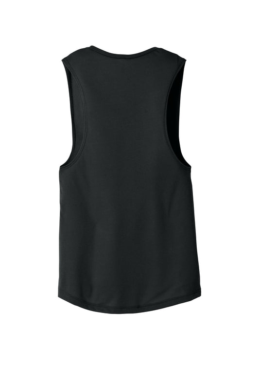 BELLA+CANVAS Women's Flowy Scoop Muscle Tank - Black - flat back