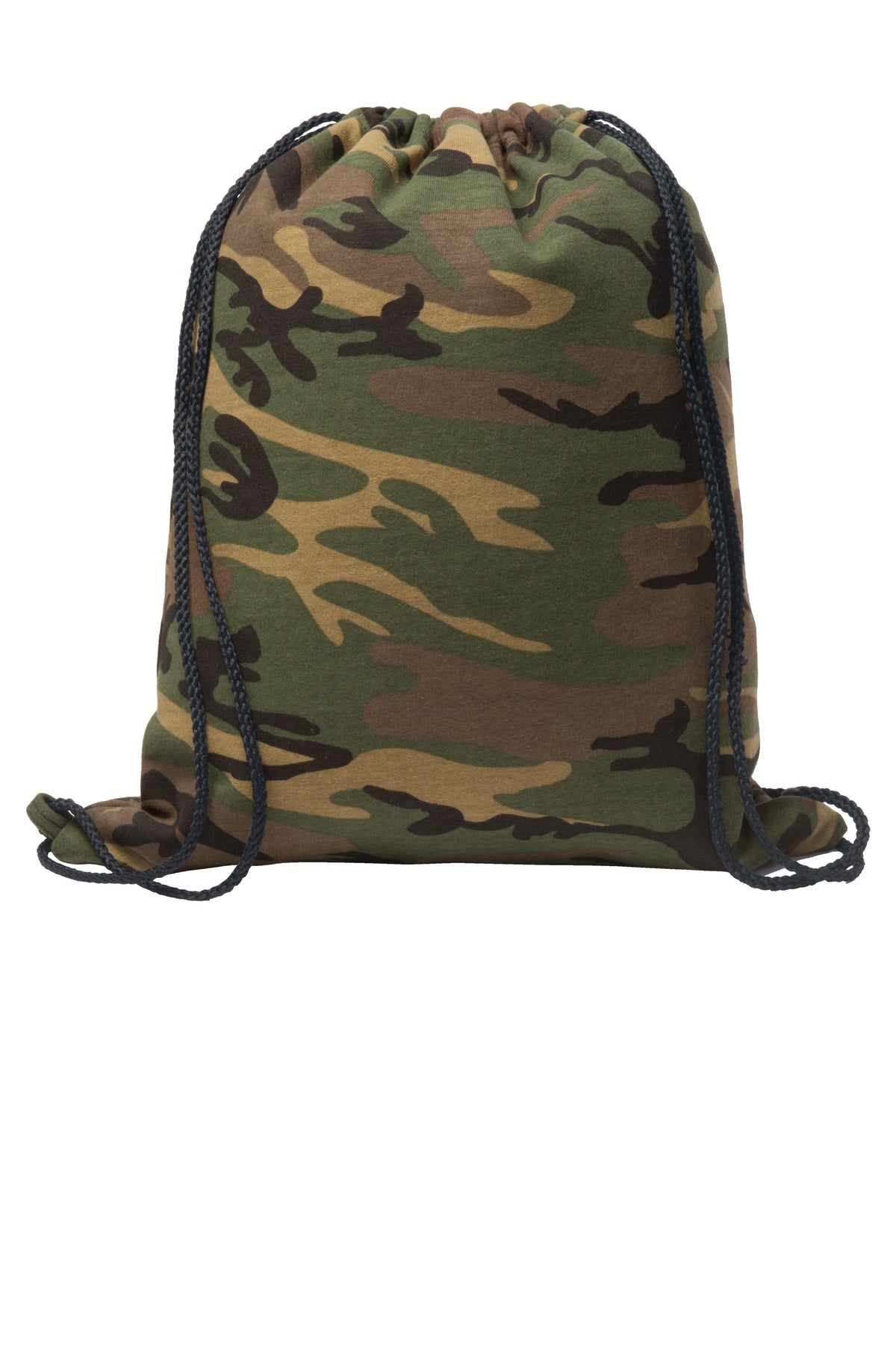 Port & Company Core Fleece Sweatshirt Cinch Pack - Military Camo - flat back