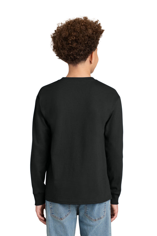 Champion Youth Jersey Long Sleeve Tee - Black - back
