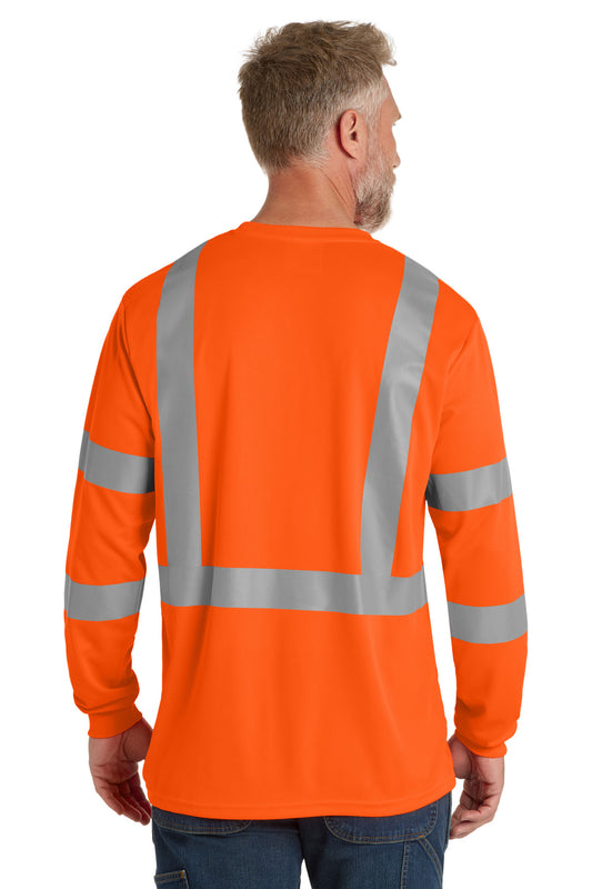 CornerStone ANSI 107 Class 3 Mesh Long Sleeve Tee - Safety Orange - back