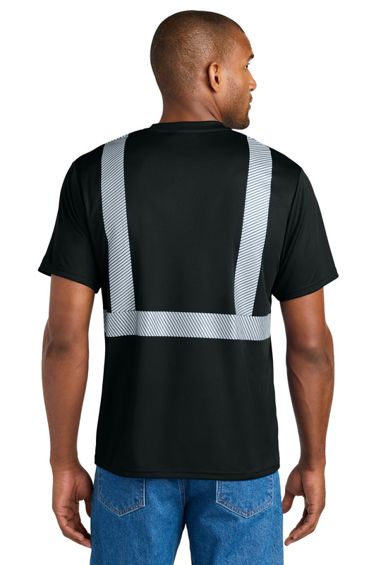 CornerStone Enhanced Visibility Segmented Tape Tee - Black - back