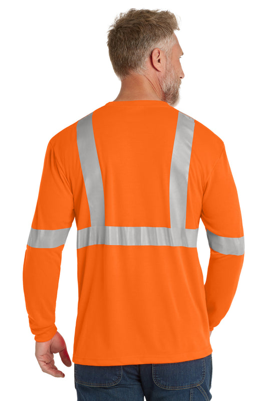 CornerStone ANSI 107 Class 2 Long Sleeve Safety T-Shirt - Safety Orange/ Reflective - back