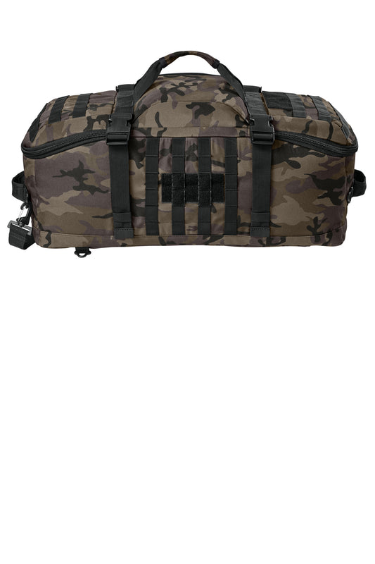CornerStone Tactical Barrel Duffel - Black Ink Camo - flat back