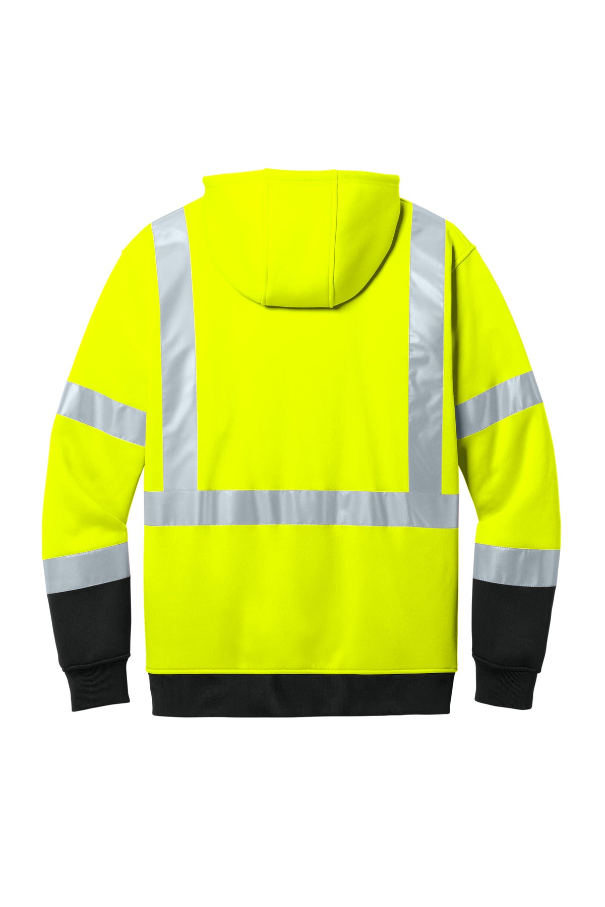 CornerStone ANSI 107 Class 3 Heavy-Duty Fleece Pullover Hoodie - Safety Yellow - flat back