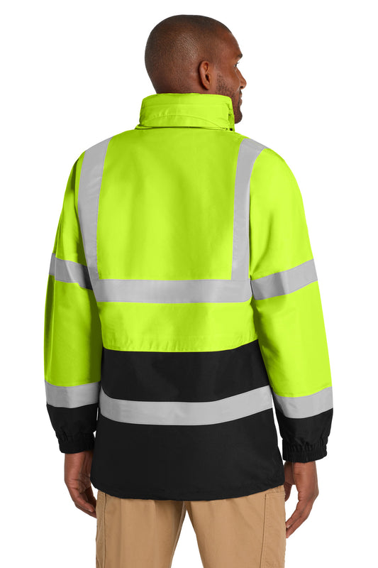 CornerStone ANSI 107 Class 3 Waterproof Parka - Safety Yellow - back